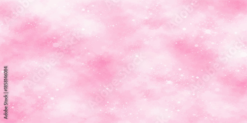 Soft pink abstract background featuring bubbles and winter bokeh with sparkling stars, glittery snowflakes, and holiday textures for a bright Christmas celebration design
