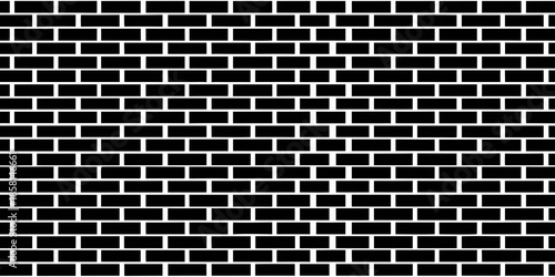 A repeating pattern of rectangular black bricks on a white background