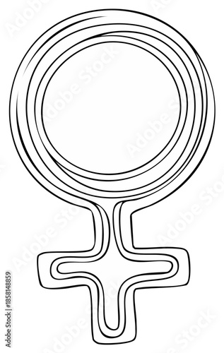 Female Symbol Hand Drawn Illustration Feminism Gender Equality Womanhood Symbolism