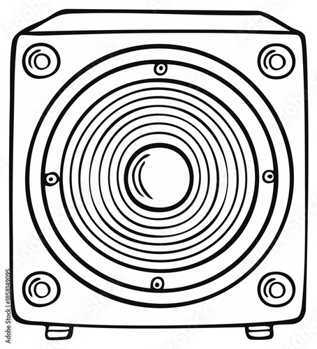 Speaker Outline Illustration Sound System Equipment Music Audio Speaker Drawing