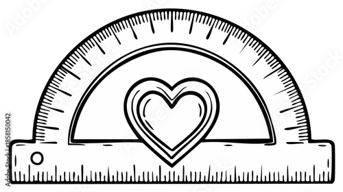 Protractor and Heart Symbol Design
