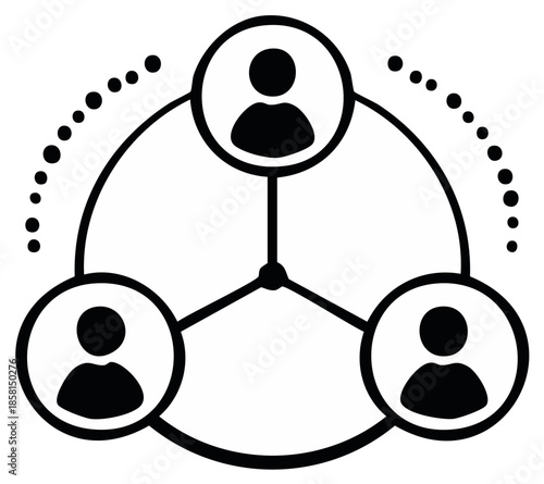 Connected people network icon symbolizing teamwork and communication