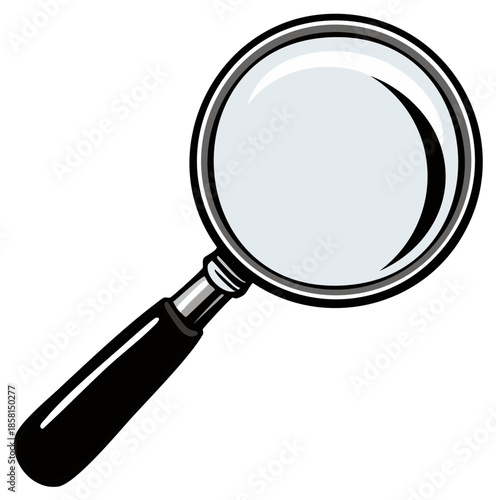 Simple Magnifying Glass Illustration for Research, Inspection, or Search Concepts