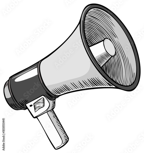 Illustration of a megaphone, isolated