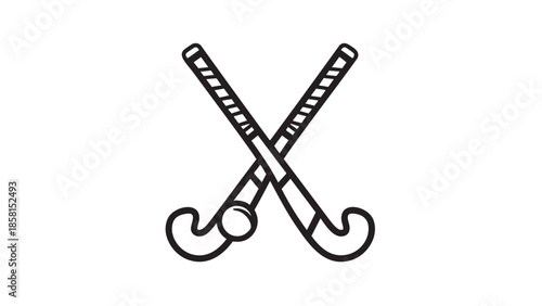 Crossed field hockey sticks illustration isolated on transparent