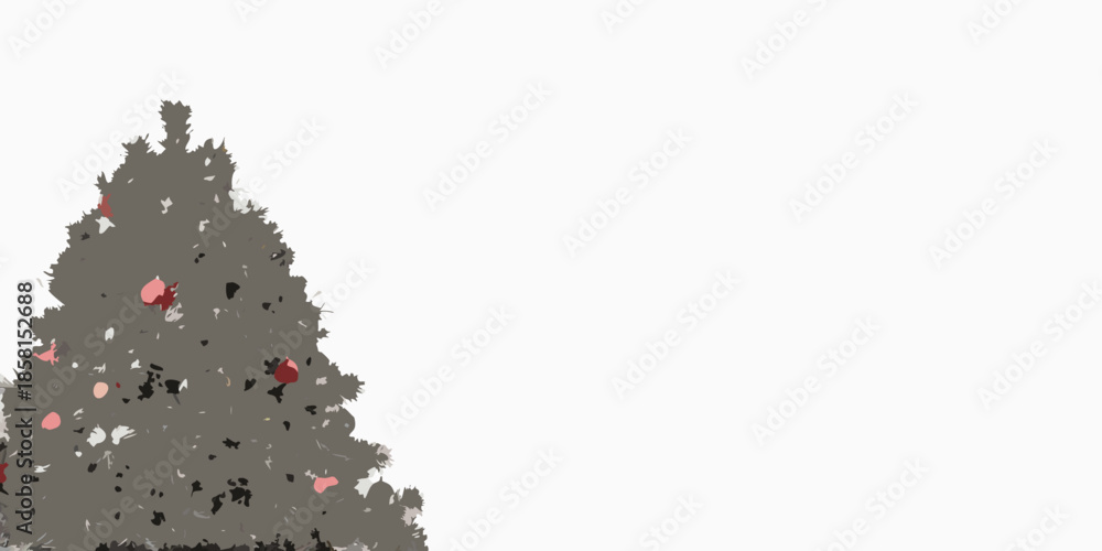 Obraz premium A simplified illustration of a christmas tree with red ornaments on a white background