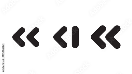 Chevron arrow icons for navigation and direction, black chevrons