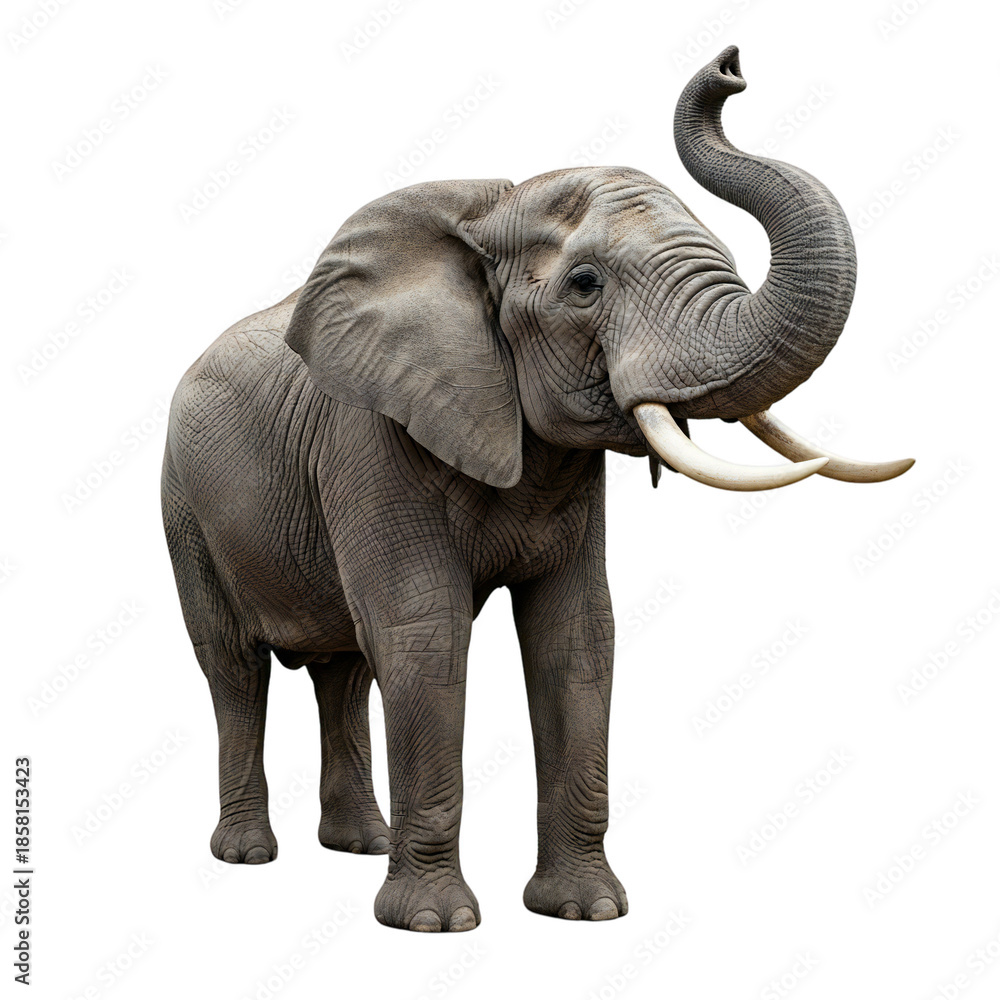 Fototapeta premium Majestic elephant isolated on transparent background