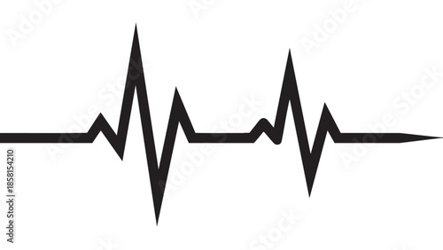 Modern flat heartbeat line icon for medical and health designs