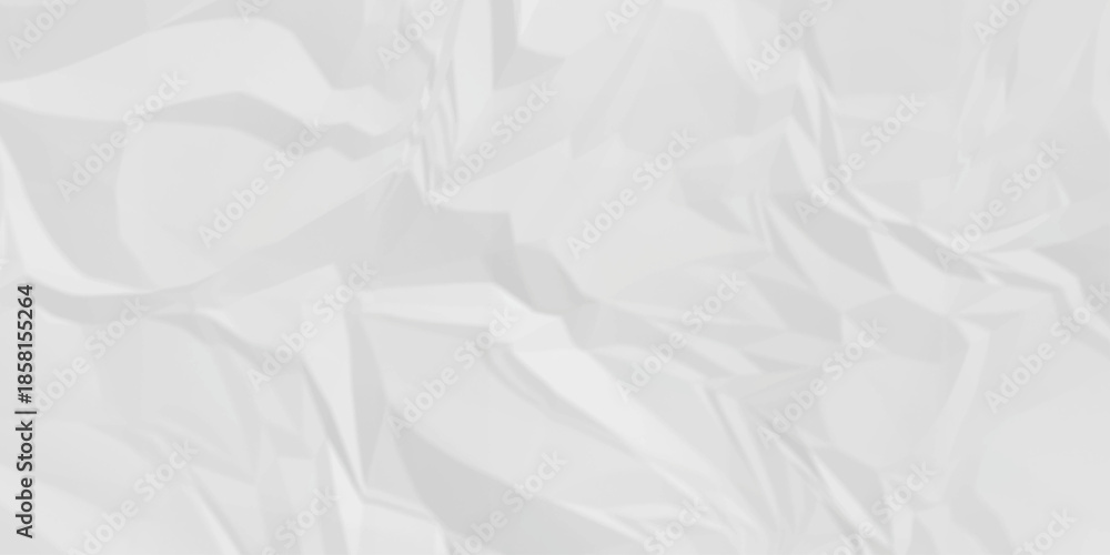 Obraz premium Crumple crushed white paper obsolete rumple craft design. wrinkle ripped creased crumple aged closeup recycled document grunge paper background.