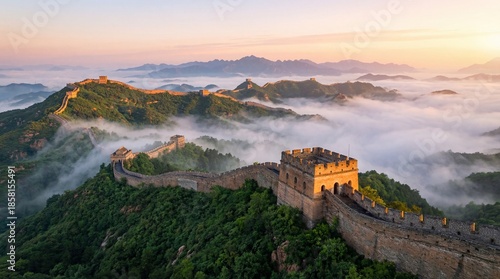 The magnificent scenery of the Great Wall of China