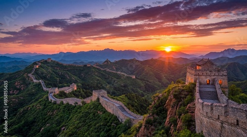 The magnificent scenery of the Great Wall of China