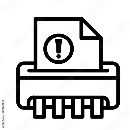 Paper Shredder Document Destruction Icon