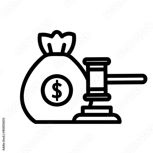 Legal Fine Court Money Icon