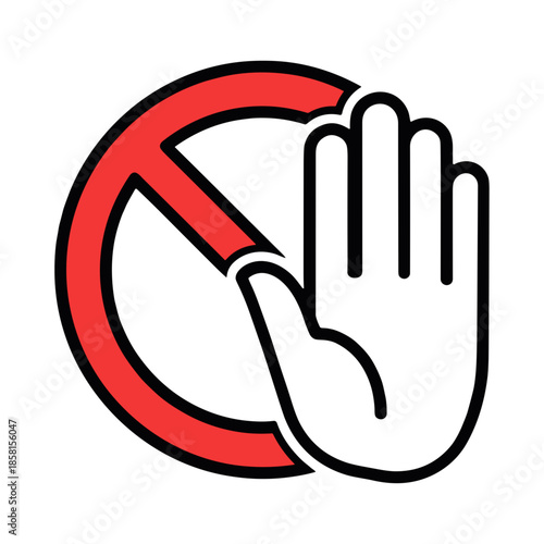 Stop Hand Signal Warning Icon