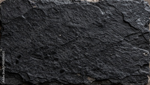 Closeup of Textured Black Slate Rock Surface with Natural Patterns and Smooth Finish