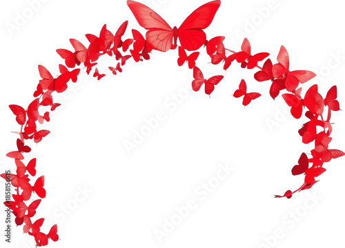 Beautiful Red Butterflies Heart Shape Design