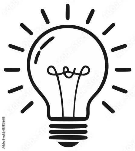 Lightbulb icon illustration symbolizing creativity, inspiration and innovative ideas
