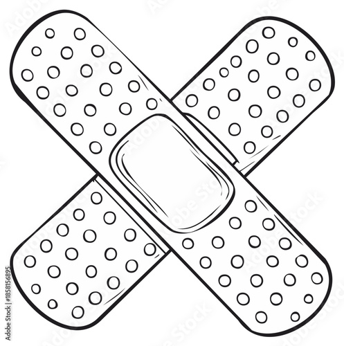 Bandage Crossed Protection First Aid Medical Plasters Healthcare Injury Treatment Concept Isolated