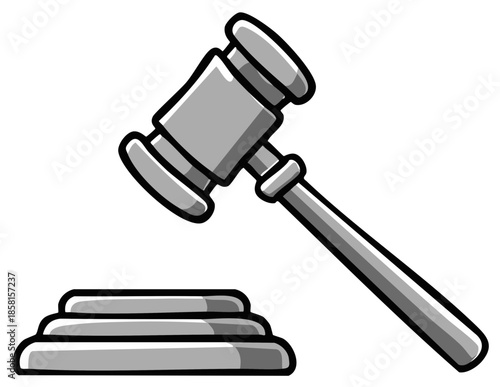 Justice gavel and sound block symbol for legal proceedings and auctions