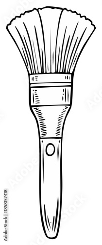 Line Art Style Paint Brush Tool Hand Drawn Vector Illustration Artwork