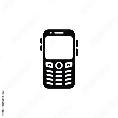 Classic black button phone with small screen showcasing early mobile communication technology
