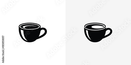 Classic silhouette of a warm beverage cup with handle, ready for coffee or tea enjoyment
