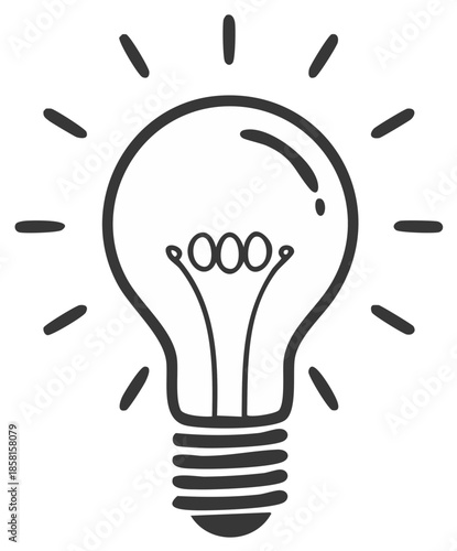 Illustration of a bright glowing light bulb symbolizing creativity and innovation