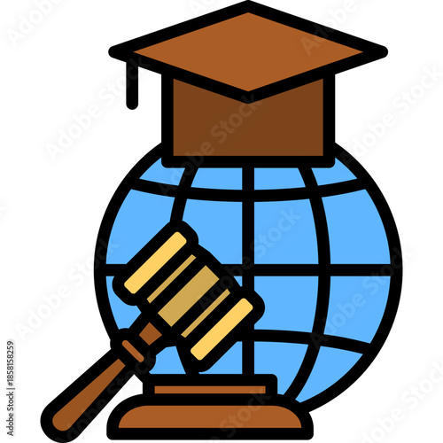 Student Rights lineal color icon