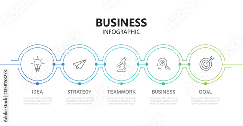 Vector infographic label design with circle infographic template design with 5 options or steps. 