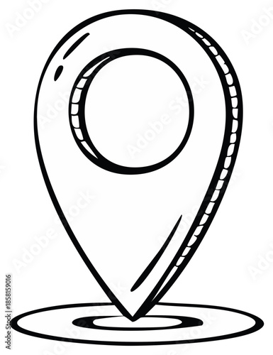 Drawn location pin map marker illustration