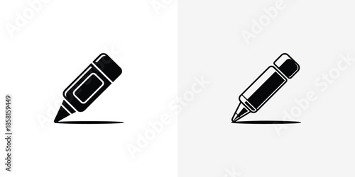 Two distinct black marker icons, one solid and one outlined, ready for writing or drawing tasks