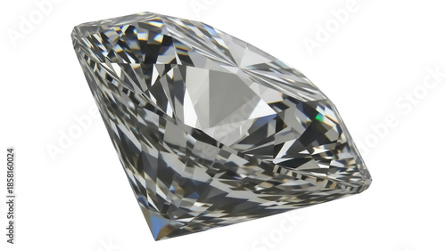Canvas Print Sparkling diamond gemstone isolated PNG, brilliant cut precious stone for jewelr