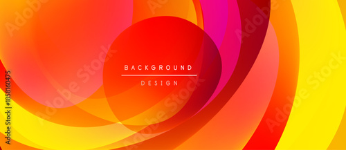 Abstract vibrant layers create dynamic composition. Warm colors dominate, suggesting energy, movement, modern aesthetic. Text reads background design.