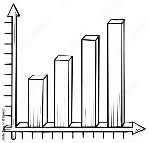 Hand Drawn Bar Graph Shows Steady Growth and Improvement in Business Data