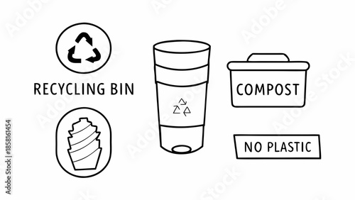 Sorting for the Future: An illustration presents a clear guide to recycling, composting, and responsible waste management.