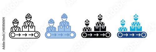 Assembly Line Icon Set Multiple Style Collection