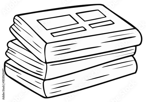 Stack of Outline Books or Magazines for Reading or Information Storage