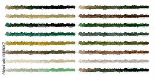 Abstract arrangement of horizontal color swatches in earthy and muted tones