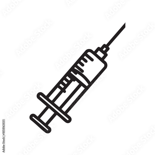 Medical syringe with needle isolated for healthcare and vaccination concepts