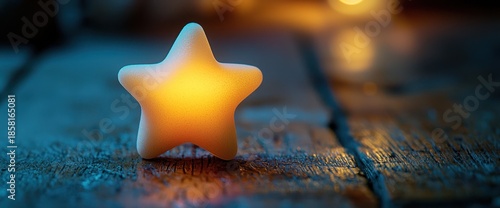 A small star-shaped stress toy with soft glowing effect