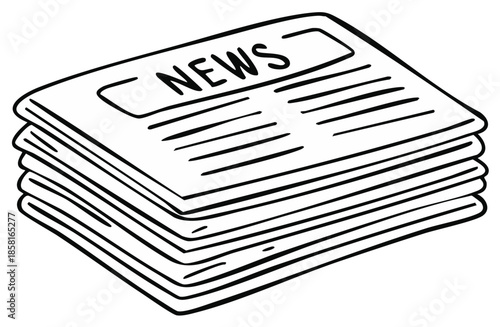 Stack of Newspaper Headlines Communicating Latest Information and Current Events