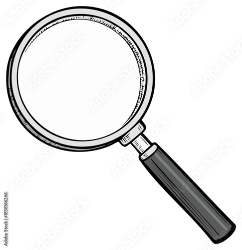 Hand Drawn Magnifying Glass Illustration Study Search Tool Detail