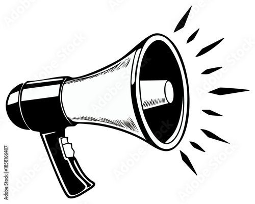 Loudspeaker vector illustration for announcement or promotion in vintage sketch style