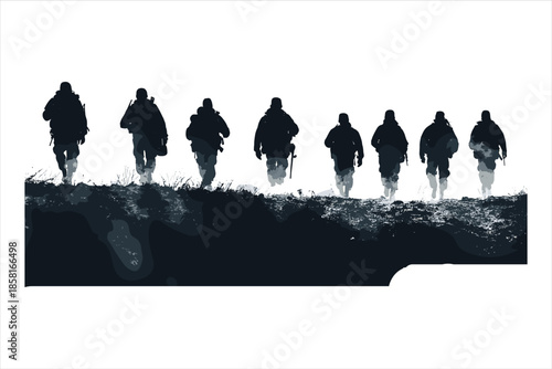 Soldier marching silhouette Images