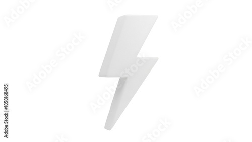 Free Download Simple white lightning bolt isolated PNG, energy flash symbol for graphic design and weather concepts on transparent background - GFXLoad