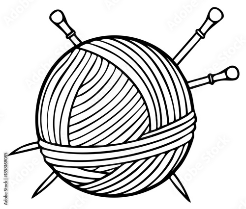 Crafting creation with knitting needles and a ball of wool textile artistry hobby