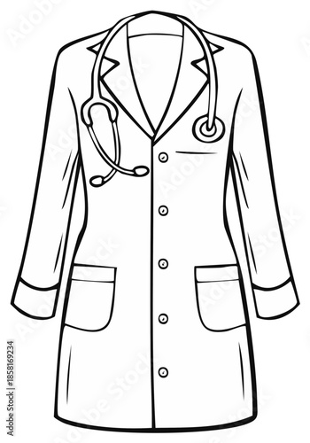 Doctor's Lab Coat and Stethoscope Illustration