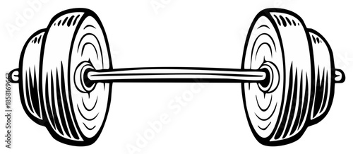 Dumbbell Outline Drawing for Exercise Fitness and Weightlifting Strength Training