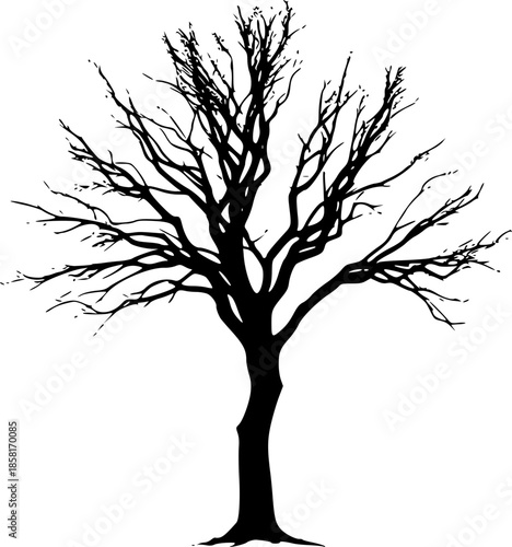 Save the Earth Concept Half Bare Tree Climate Change
